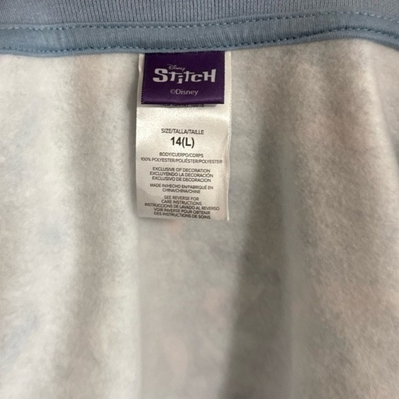 DISNEY Youth Girls 14(L) Light Blue Lilo & Stitch Varsity Bomber Jacket Full Zip - Picture 2 of 5